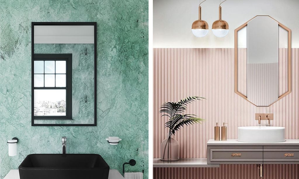 Un baño sin azulejos es posible: ideas para revestir las paredes con otros materiales