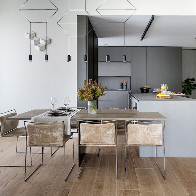 Un dúplex de 190 m2: diseño puro en una vivienda con una cocina abierta espectacular