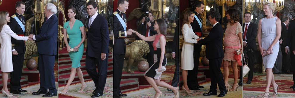 Los Reyes Felipe y Letizia coronan su primer día de reinado con una recepción en el Palacio Real