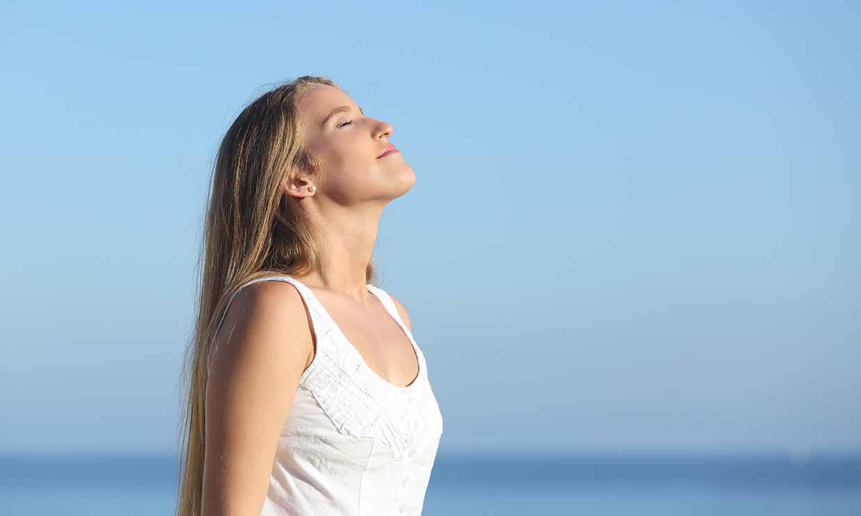 Mujer respirando