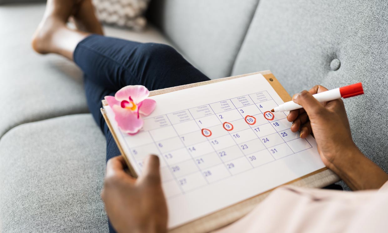 calendario de menstruación