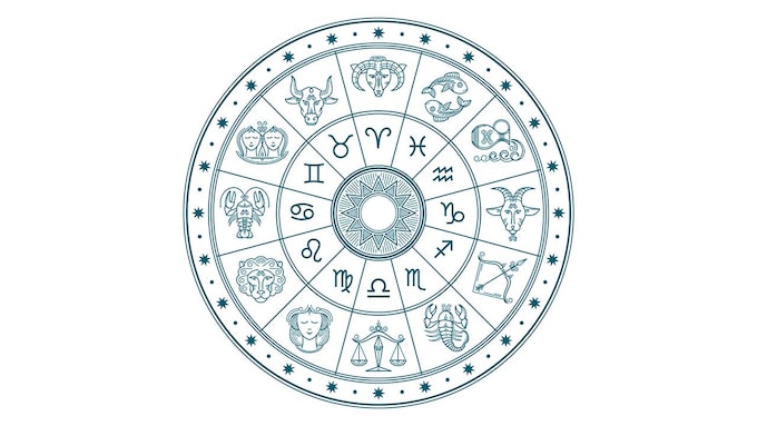 Círculo del horóscopo de la astrología con el fondo del vector de los signos del zodíaco