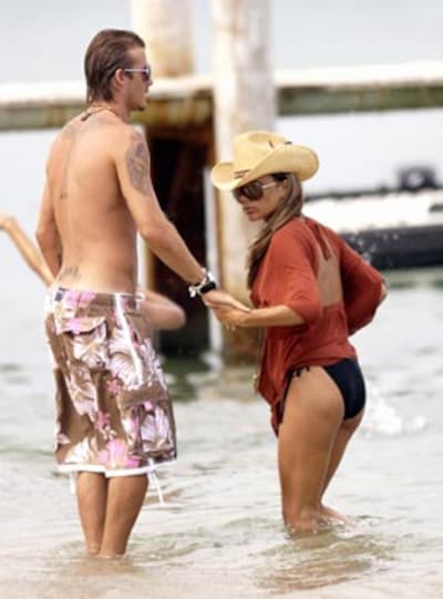 David y Victoria Beckham llevan el espectáculo a la playa