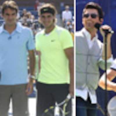 Rafa Nadal y Roger Federer se divierten con los Jonas Brothers, antes de enfrentarse en el Abierto de Estados Unidos