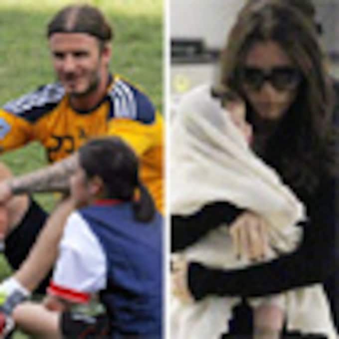 David Beckham, todo amor con los niños en Filipinas mientras Victoria vuelve a casa con la pequeña Harper