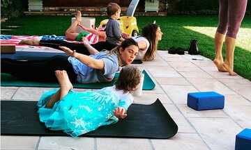 Celebrity fitness: Stars doing yoga with their kids