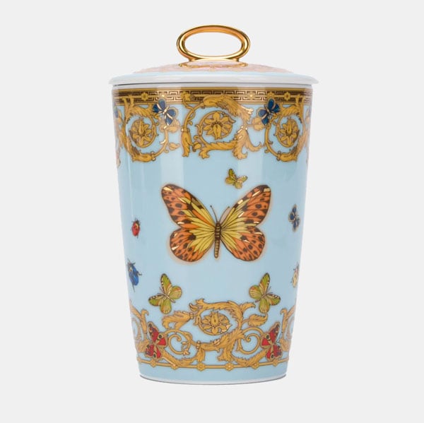 Vela de porcelana con motivos florales