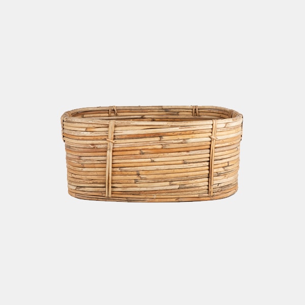 Cesta ovalada de ratán