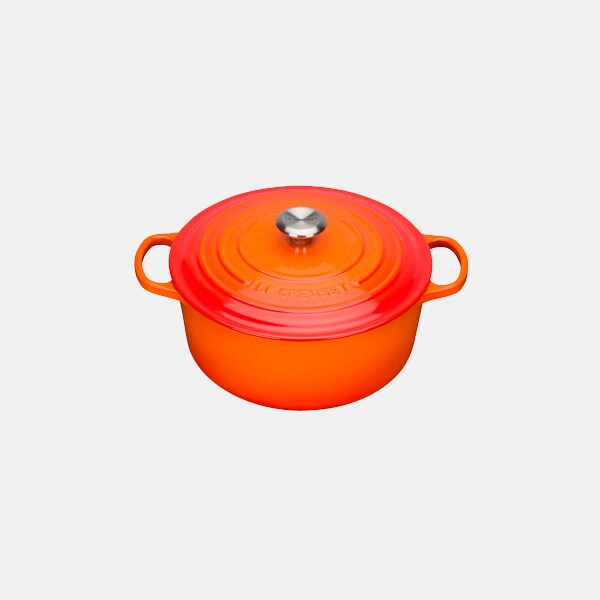 Olla de hierro naranja