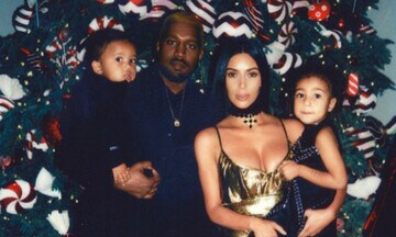 Kanye West shares holiday photo with Kim Kardashians, North and Saint, plus more star pics