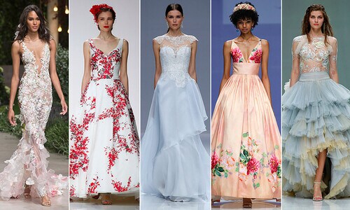 Think pink or something blue? The prettiest colored wedding dresses from Barcelona Bridal Week