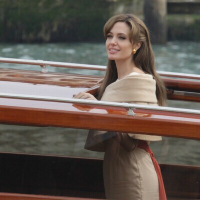 Angelina Jolie on a yacht/ boat