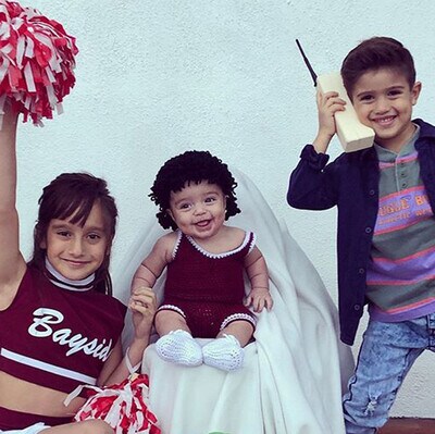 Mario Lopez kids dressed as Saved by the Bell cast 