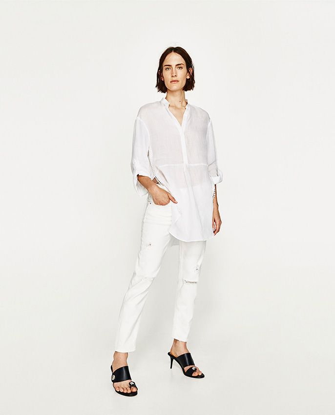 Camisas cuello mao mujer zara hotsell