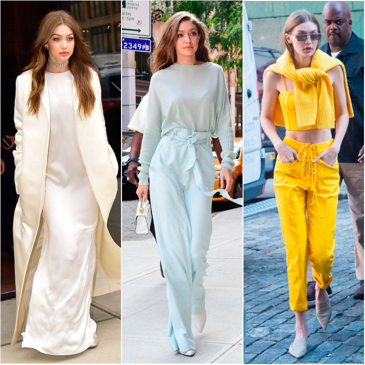 Gigi Hadid, el azul invitada y todas las versiones posibles del look monocolor