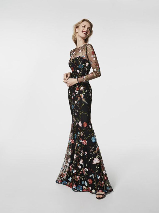 vestidos de fiesta con transparencias 2018