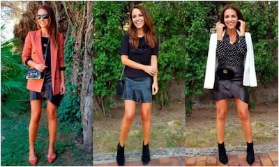 Paula Echevarría y los 3 motivos por los que necesitas una (mini)falda de piel negra