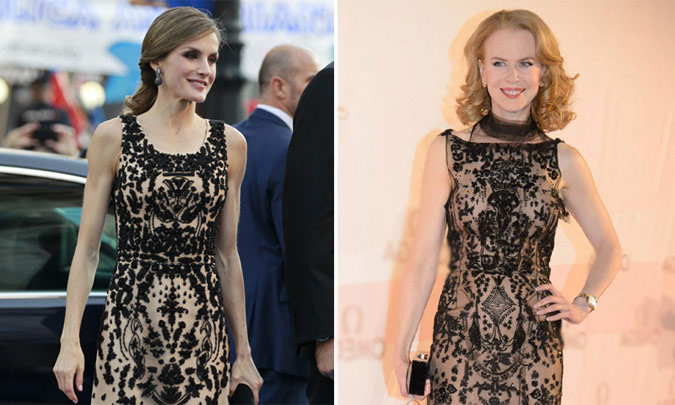 El vestido de la reina Letizia y el de Nicole Kidman, ¿parecidos razonables?