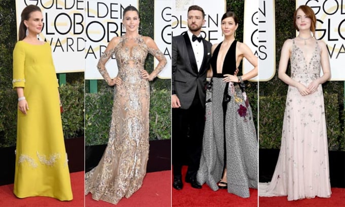 Despliegue de 'glamour' en la alfombra roja de los Globo de Oro
