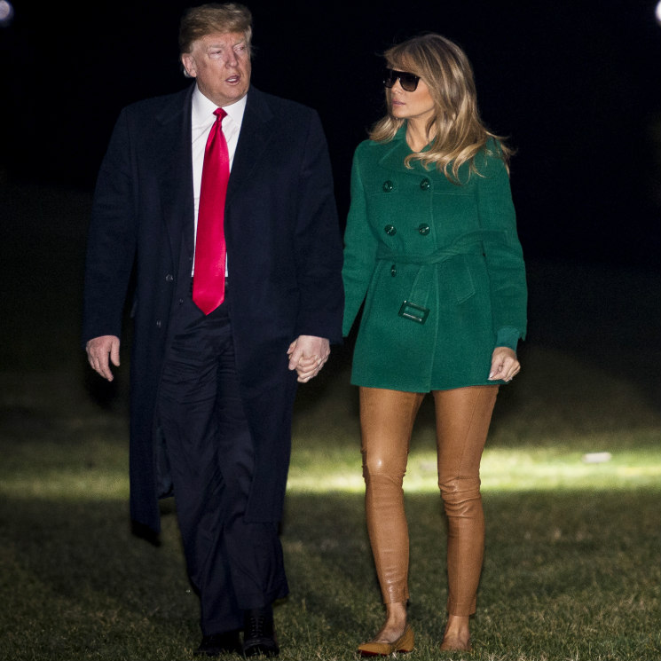 Melania Trump y una 'falsa minifalda', el efecto óptico de su último look 