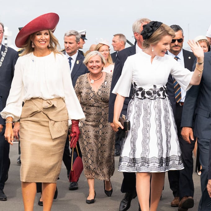 Máxima de Holanda y Matilde de Bélgica, reinas de la falda 'midi' en su regreso al trabajo