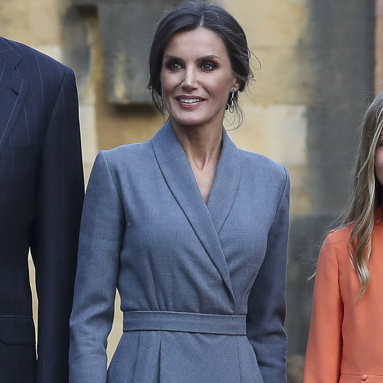 Doña Letizia recicla en Asturias su vestido misterioso tras llevarlo en Madrid y Marruecos