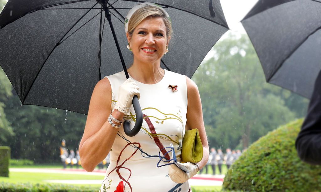 La última innovación de Máxima, el vestidazo pintado a mano con el que arriesga y gana