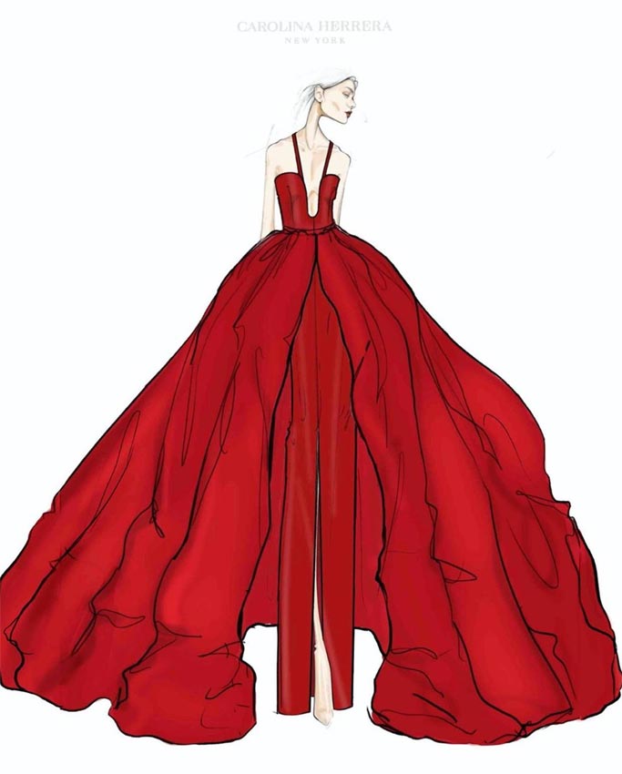 Meghan Markle vestido rojo Carolina Herrera