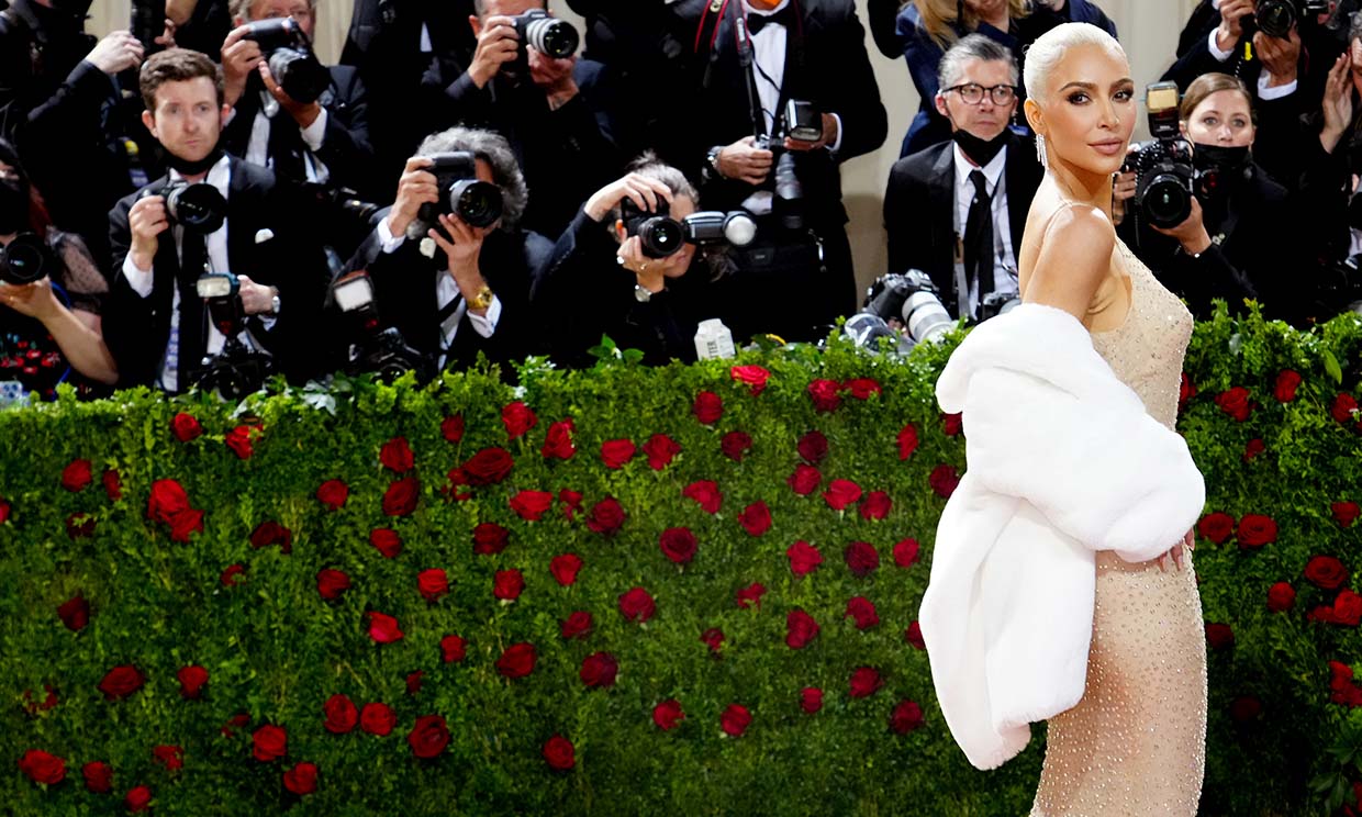 Kim Kardashian, con el vestido Marilyn que usó en la gala del Met