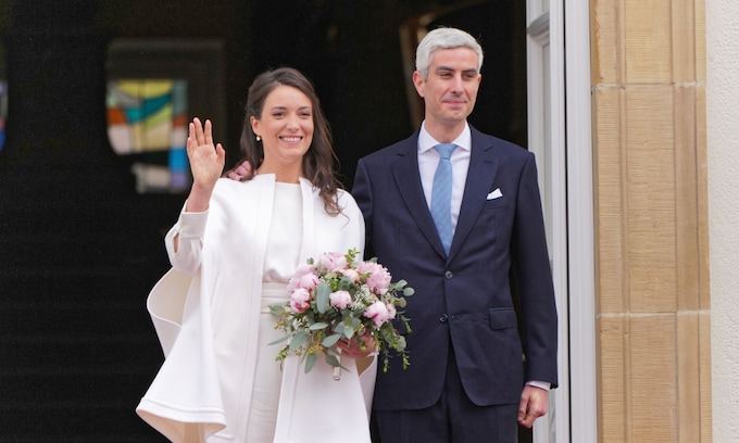 Alejandra de Luxemburgo y Nicolas Bagory en su boda civil