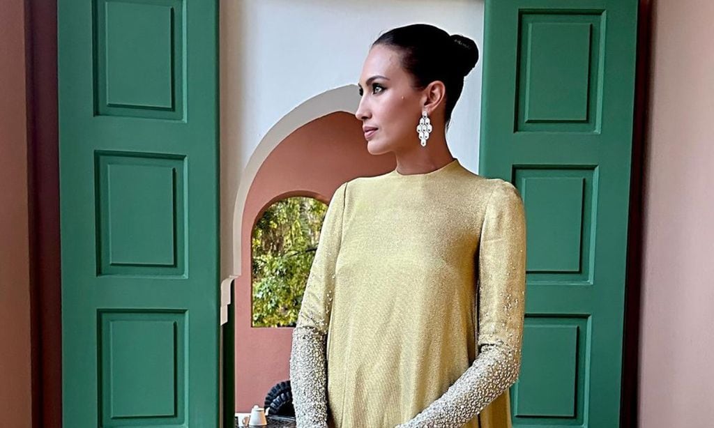 Nieves Álvarez deslumbra en Marrakech con un vestido de Alta Costura y cristales bordados