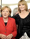 Heidi Klum estrena ‘look’ en su encuentro con la canciller alemana Angela Merkel