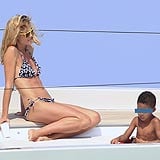 Heidi Klum, junto a su marido, Seal, y sus hijos, de vacaciones en las islas de  Ibiza y Formentera (España).