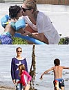 Doutzen Kroes y Heidi Klum, diversión en familia a orillas del mar