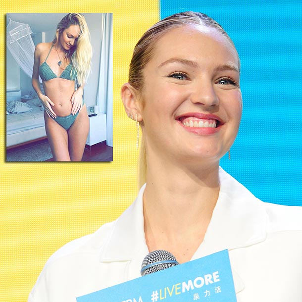 Candice Swanepoel se apunta a la moda de posar embarazada y en bikini