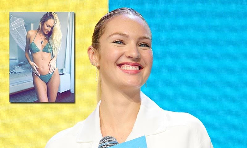 Candice Swanepoel se apunta a la moda de posar embarazada y en bikini