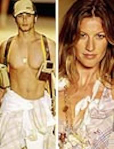 Gisele Bündchen y Jesús Luz, modelo al que se relaciona con Madonna, estrellas de la Semana de la Moda de Sao Paulo