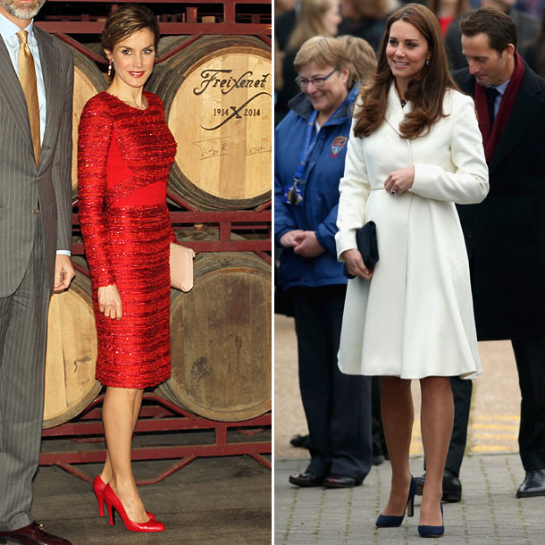 El rojo pasión de doña Letizia y el blanco radiante de la Duquesa de Cambridge