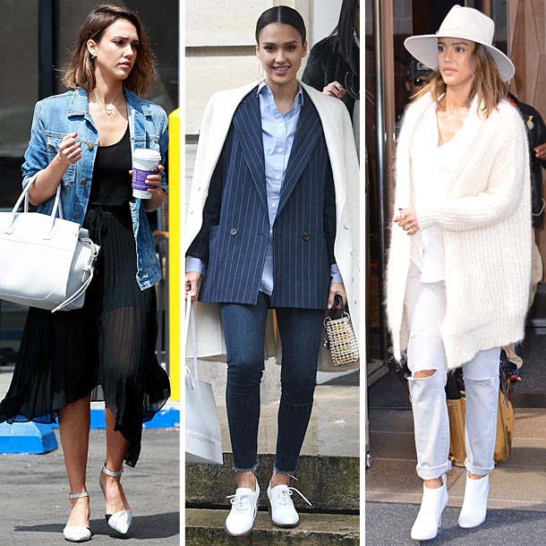 Jessica Alba, o por qué este otoño (sorprendentemente) querrás unos zapatos blancos