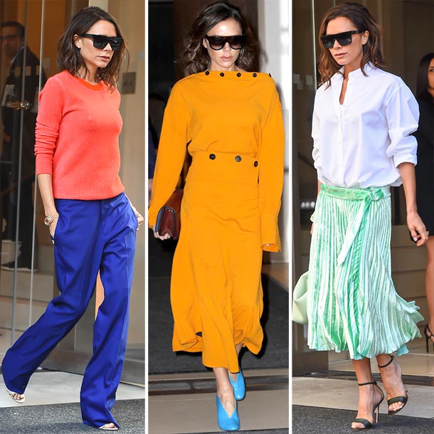 Victoria Beckham, en 4 'combos' de color perfectos (¡atrévete con ellos!)