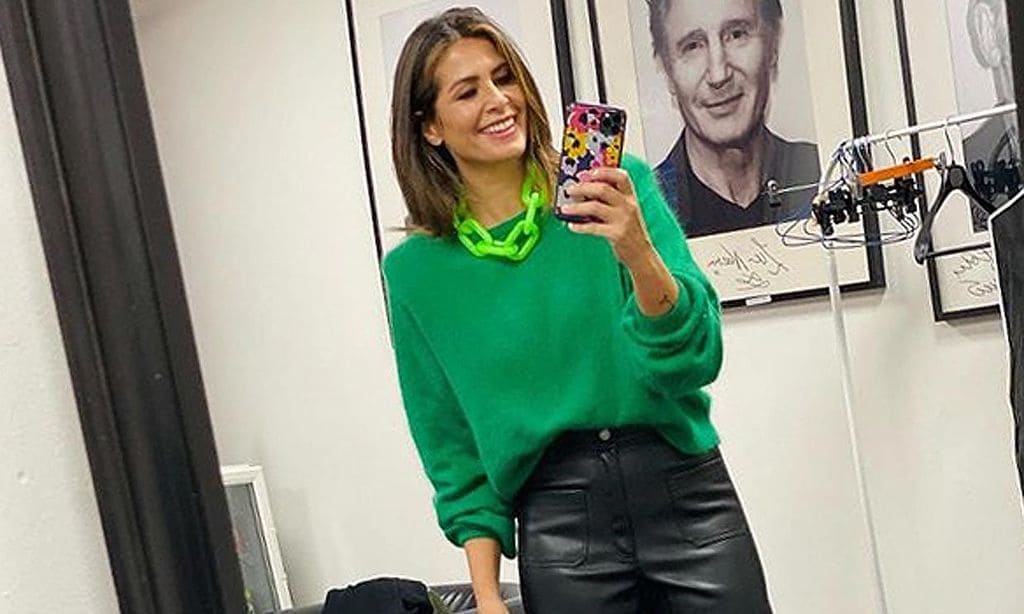 Nuria Roca con pantalones de Zara