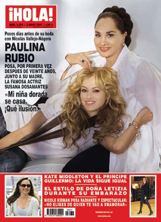 Paulina Rubio posa en exclusiva para la revista ¡HOLA! con su madre, Susana Dosamantes, antes de su boda