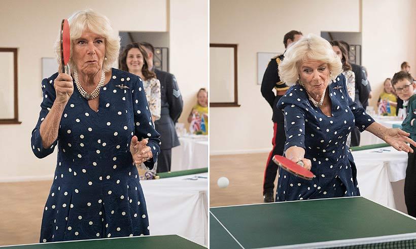La duquesa de Cornualles busca rival para un duelo de… ¡Ping-pong!