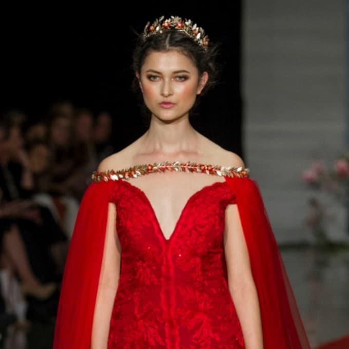 Un vestido de novia rojo, ¡y de récord!