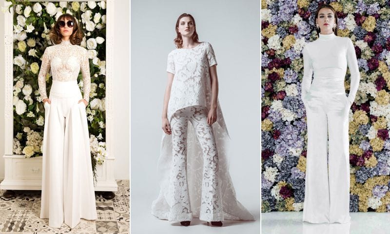 ¡Cambia las reglas! 8 'looks' de novia con pantalón que te encantarán