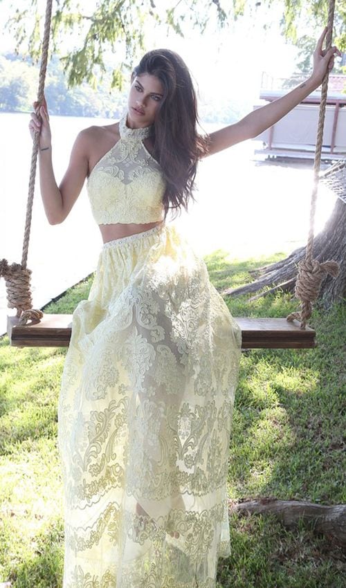 Crop top elegantes de encaje sales