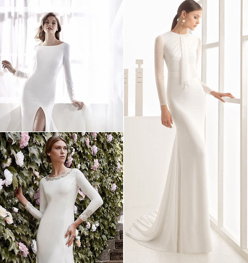 Siete Vestidos Denovia De Manga Larga Para Bodas De Invierno Foto 1