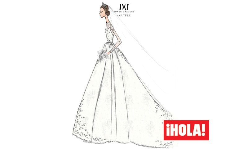 PRIMICIA: El boceto del vestido de novia de Alessandra de Osma