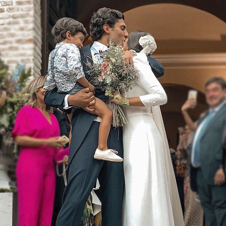 De inspiración renacentista y velo XL: el vestido de novia de María García de Jaime, al detalle