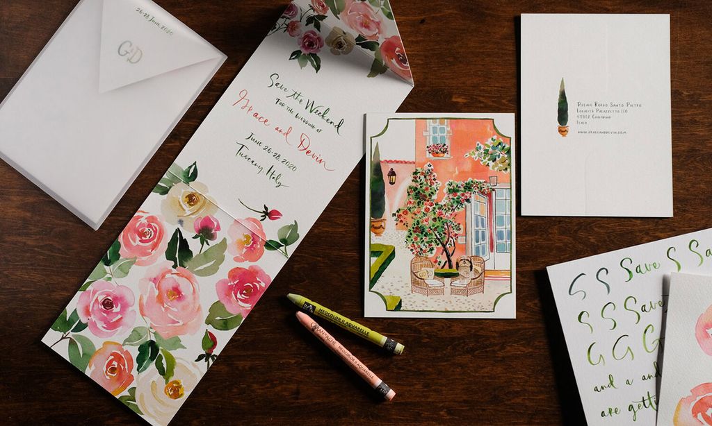 Las invitaciones de boda personalizadas con acuarelas son lo último en papelería nupcial